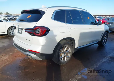 2022 BMW X3 Sdrive30I z USA, uszkodzony, nr VIN 5UX43DP0XN9M44011